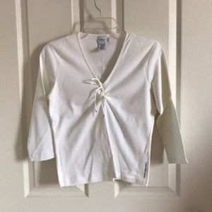 Cotton tie front tee